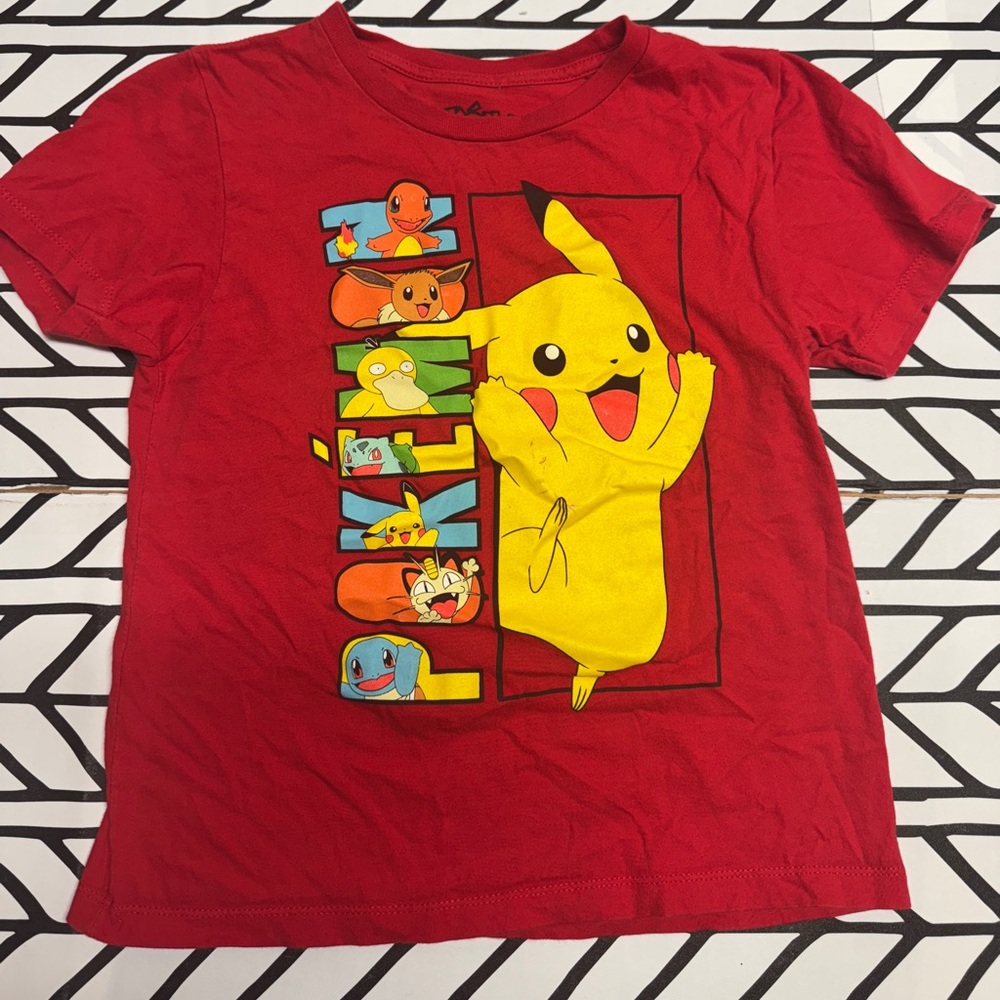 5/$10- Red Pokémon Kids T-Shirt size medium